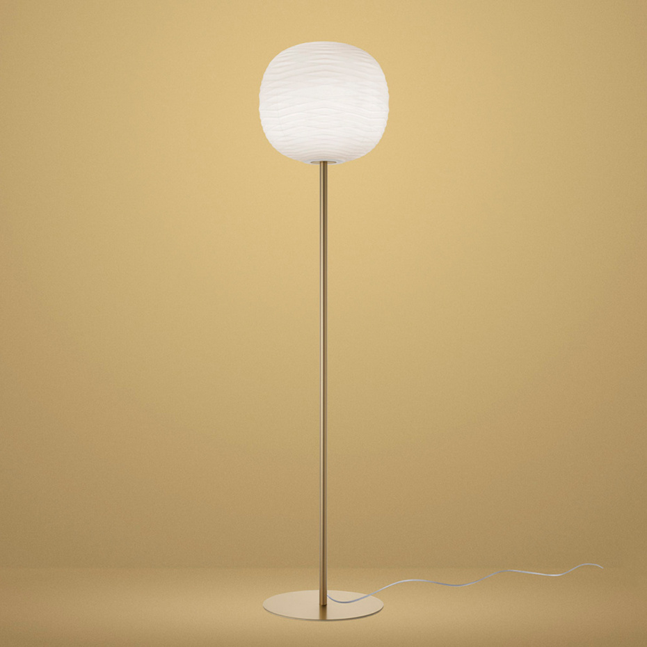Gem Golvlampa Gold/White