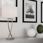 Omega Bordslampa H52cm Krom/Vit Omega Bordslampa H52cm Krom/Vit