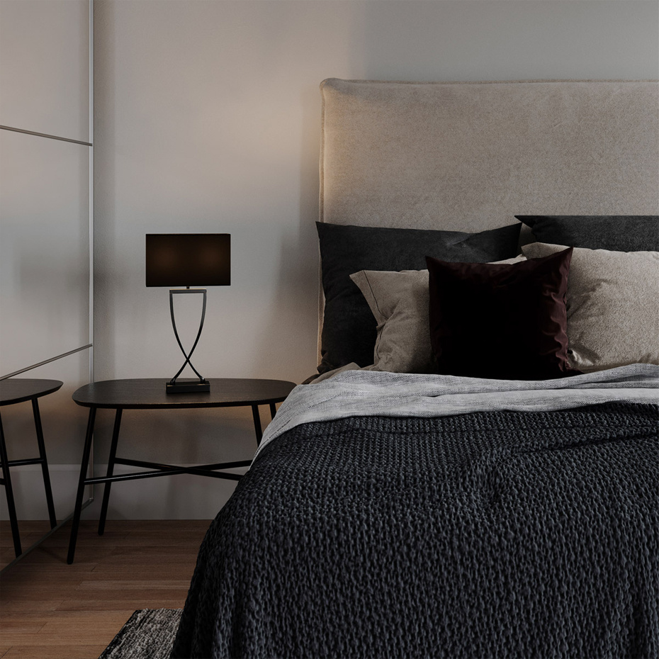 Omega Bordslampa H52cm Svartkrom/Svart