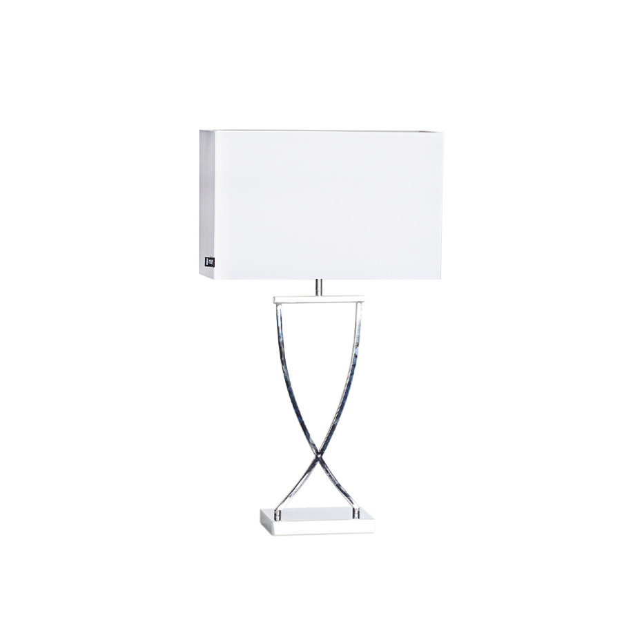 Omega Bordslampa H69cm Krom/Vit