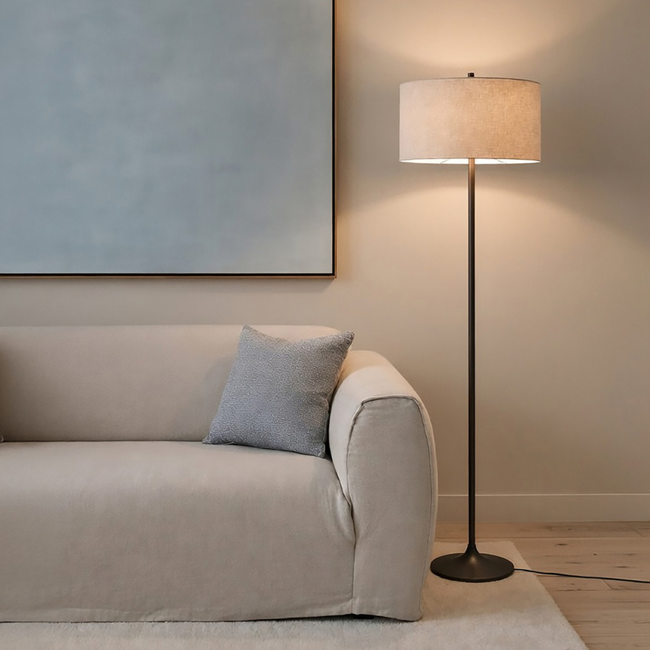 Soft Golvlampa Natur Linne/Metallic Bronze