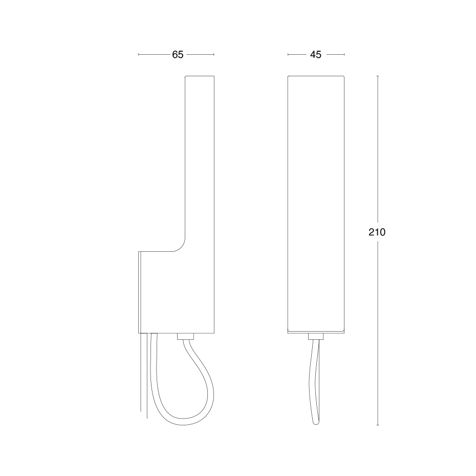 Visir Vägglampa Med Kabel Rå Koppar