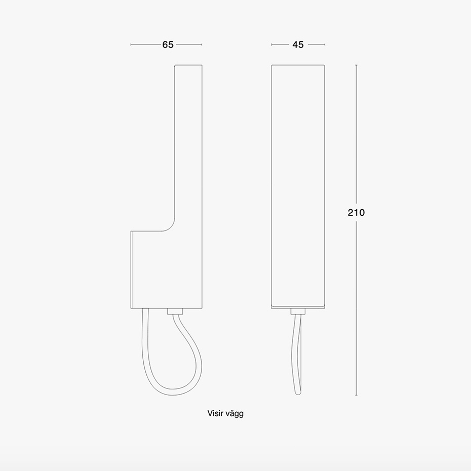 Visir Vägglampa Fast Montage Rå Koppar