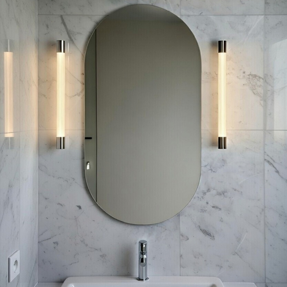 Ray Vägglampa Medium Förnicklad Mässing IP44