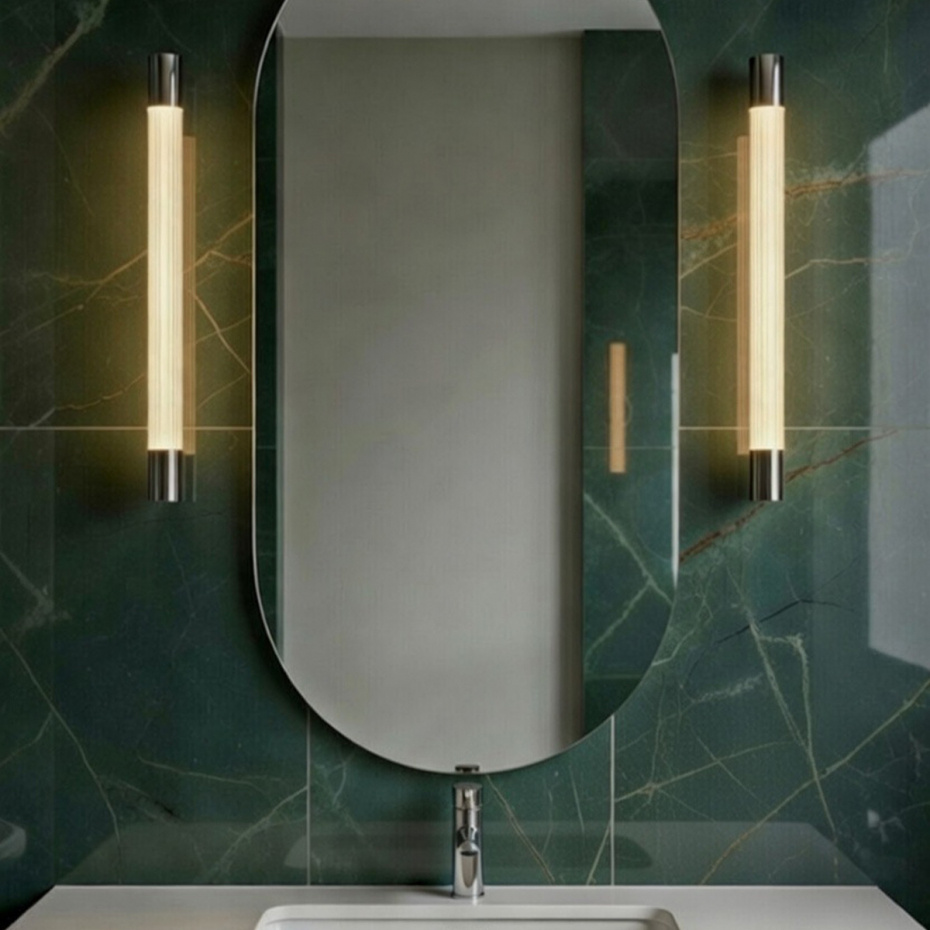 Ray Vägglampa Medium Förnicklad Mässing IP44