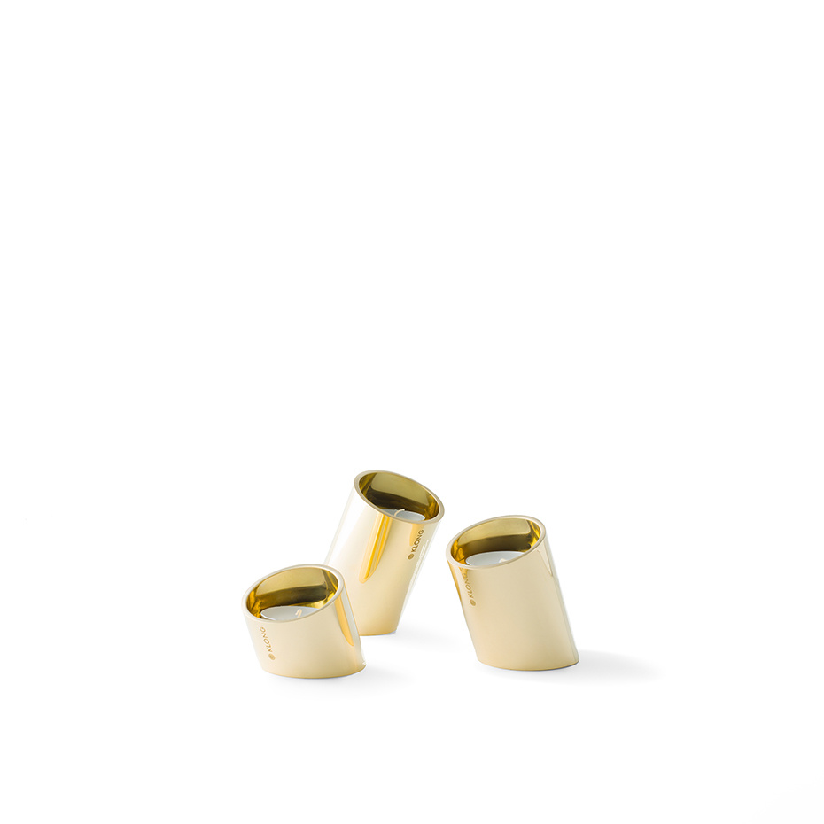 Klong Tipp Ljushållare Mässing 3-Pack