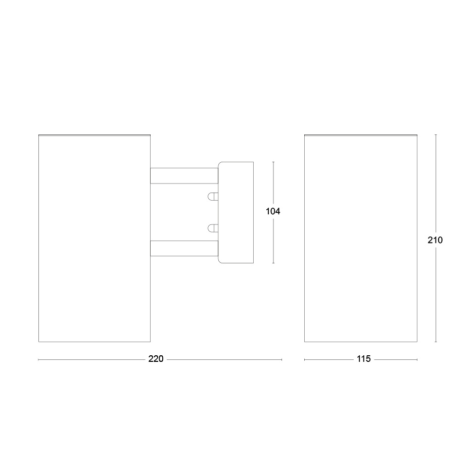 C627 Vägglampa Liten Rå Koppar