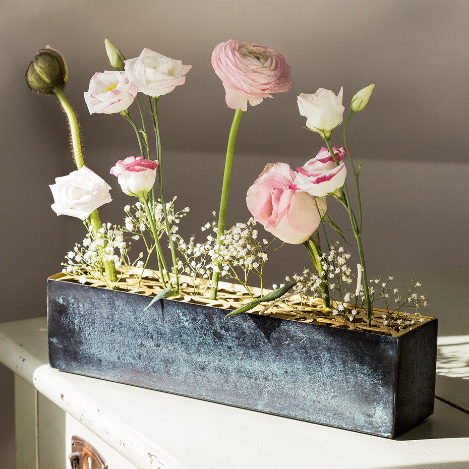 Äng Vas Rektangulär Mässing