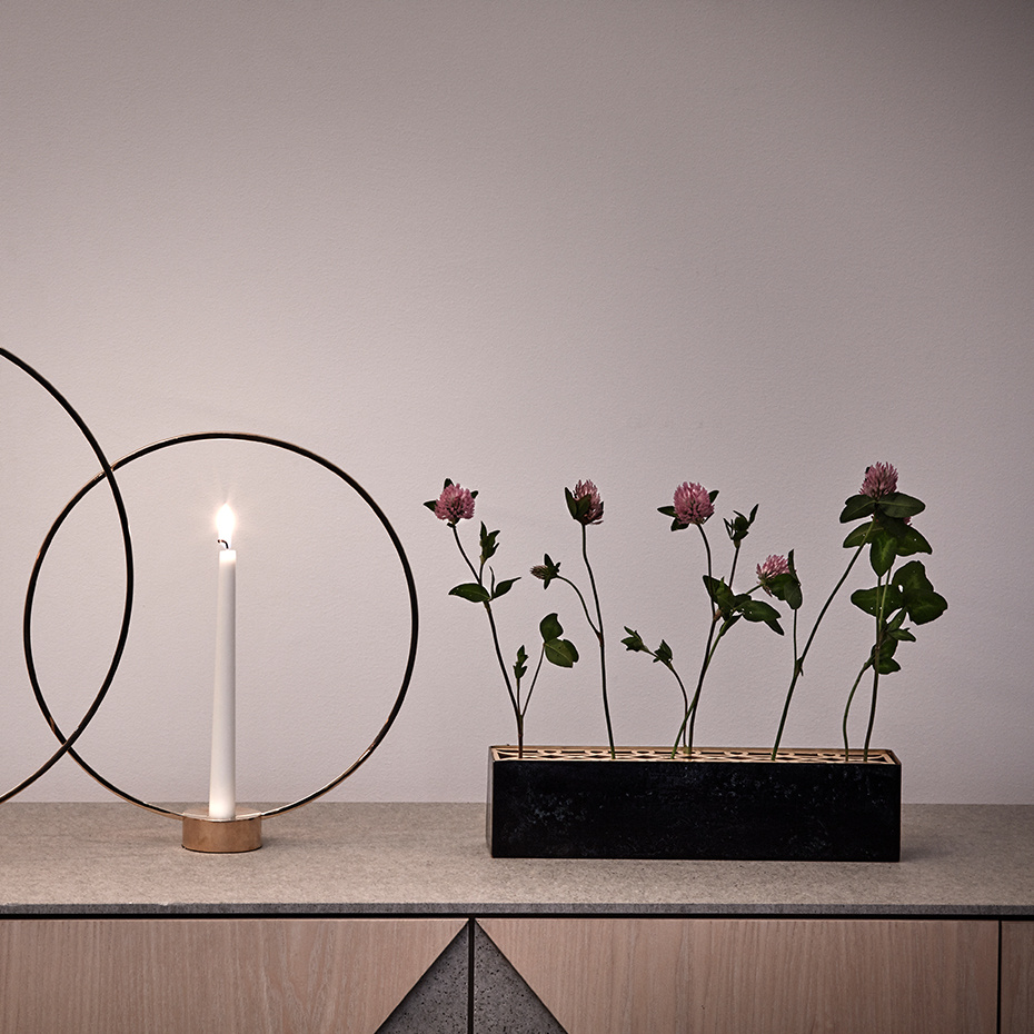 Äng Vas Rektangulär Mässing