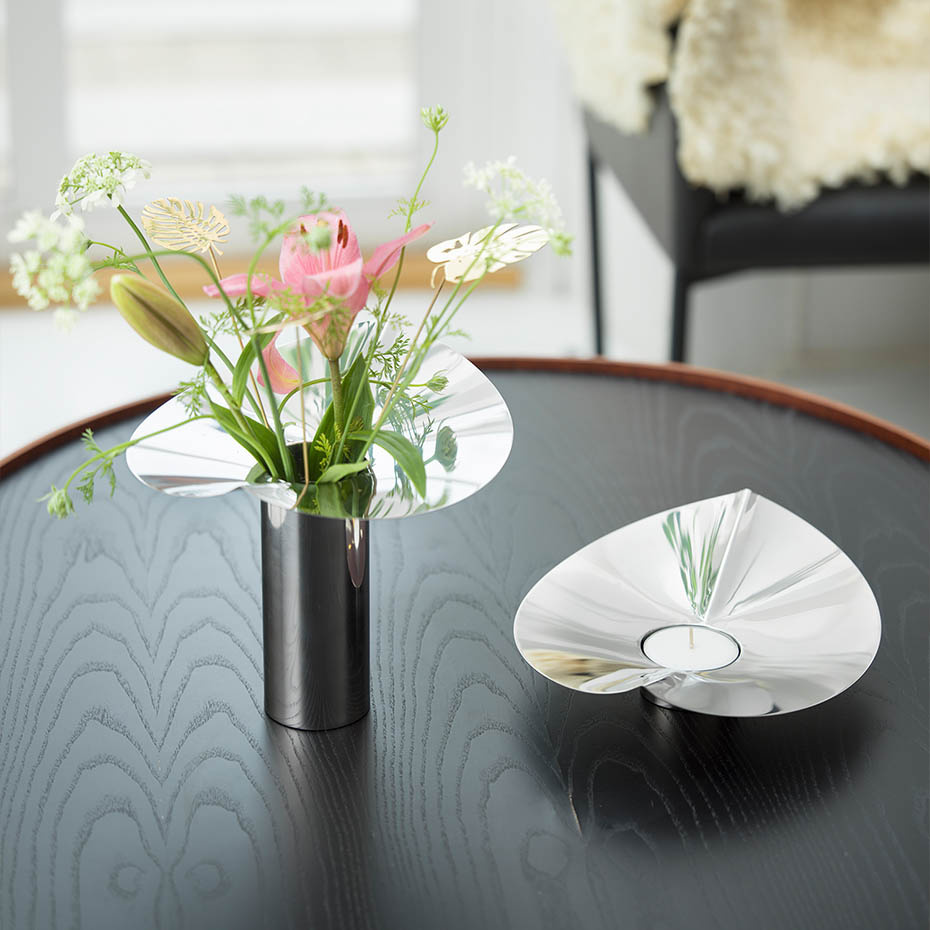 Löv Vas/Ljushållare Stål