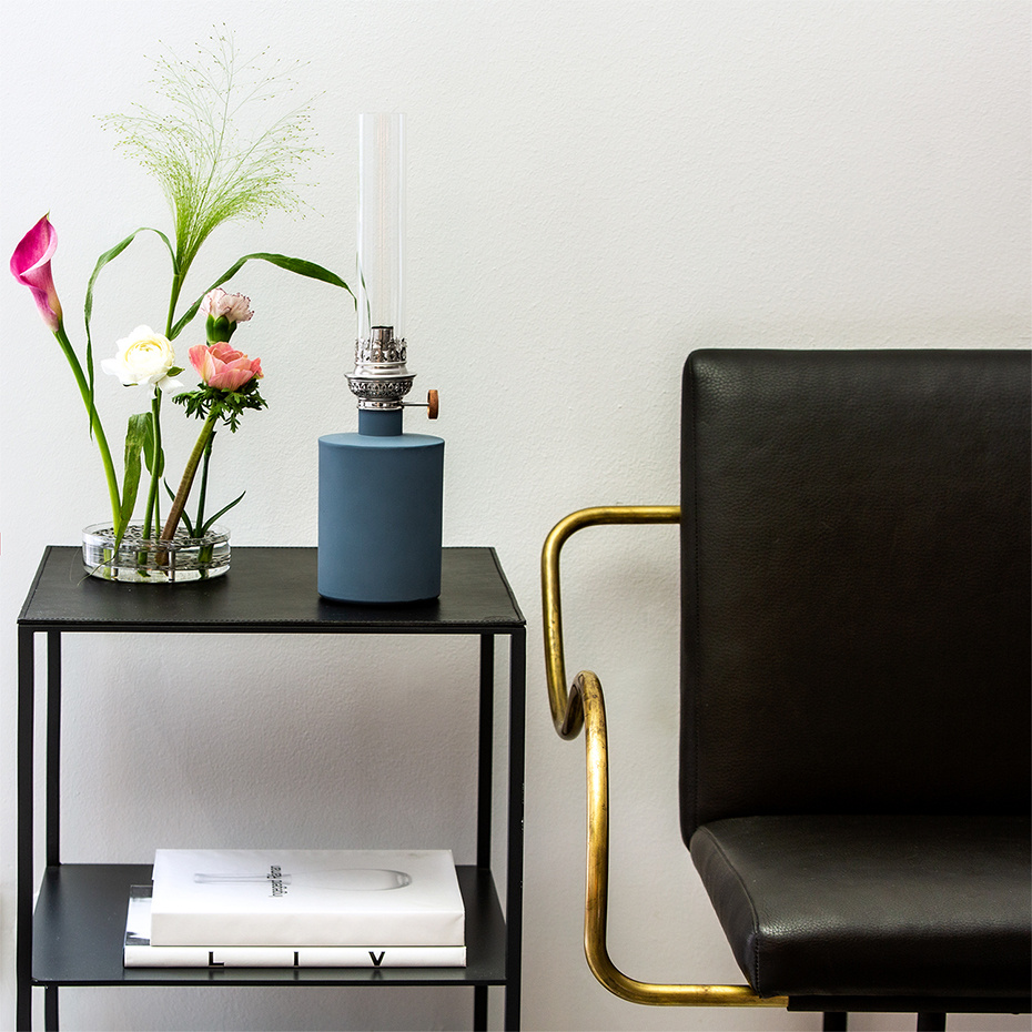 Patina Oljelampa Liten Blå