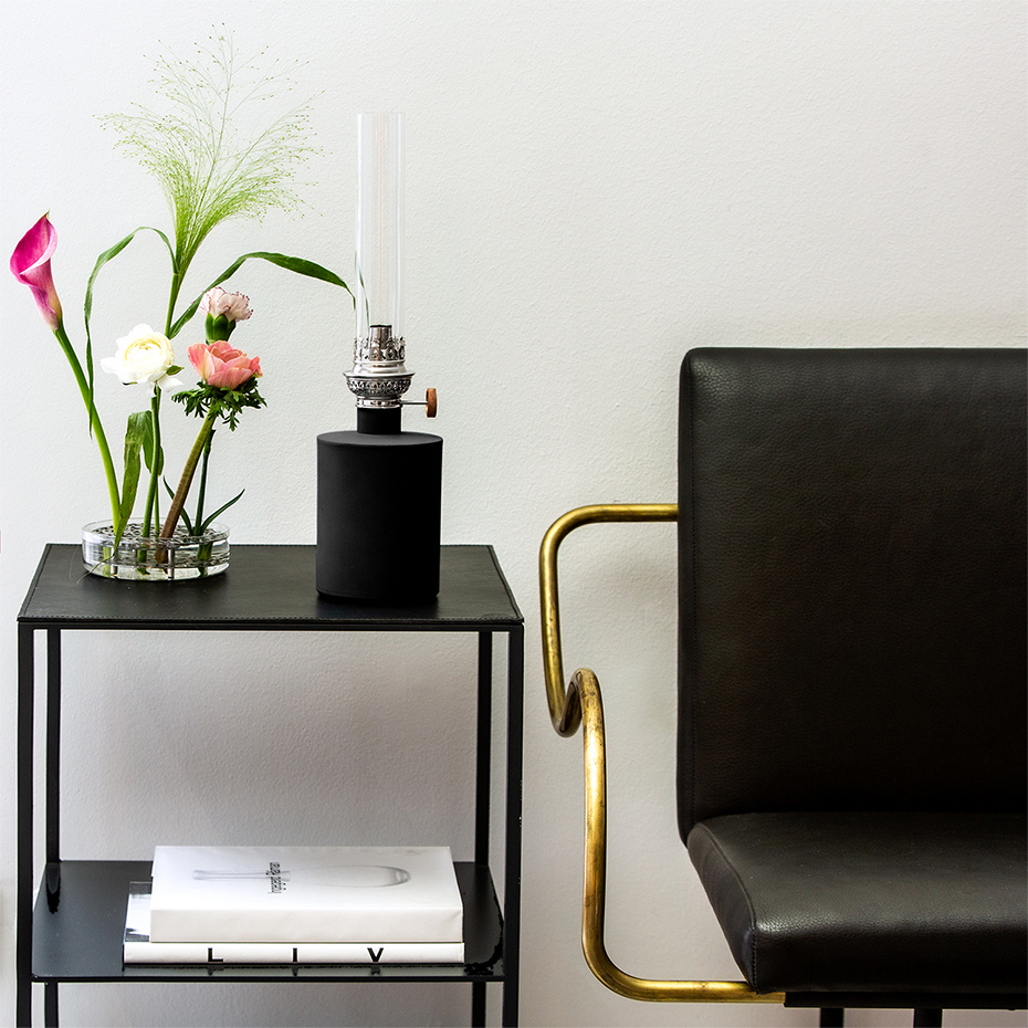 Patina Oljelampa Liten Mörkröd