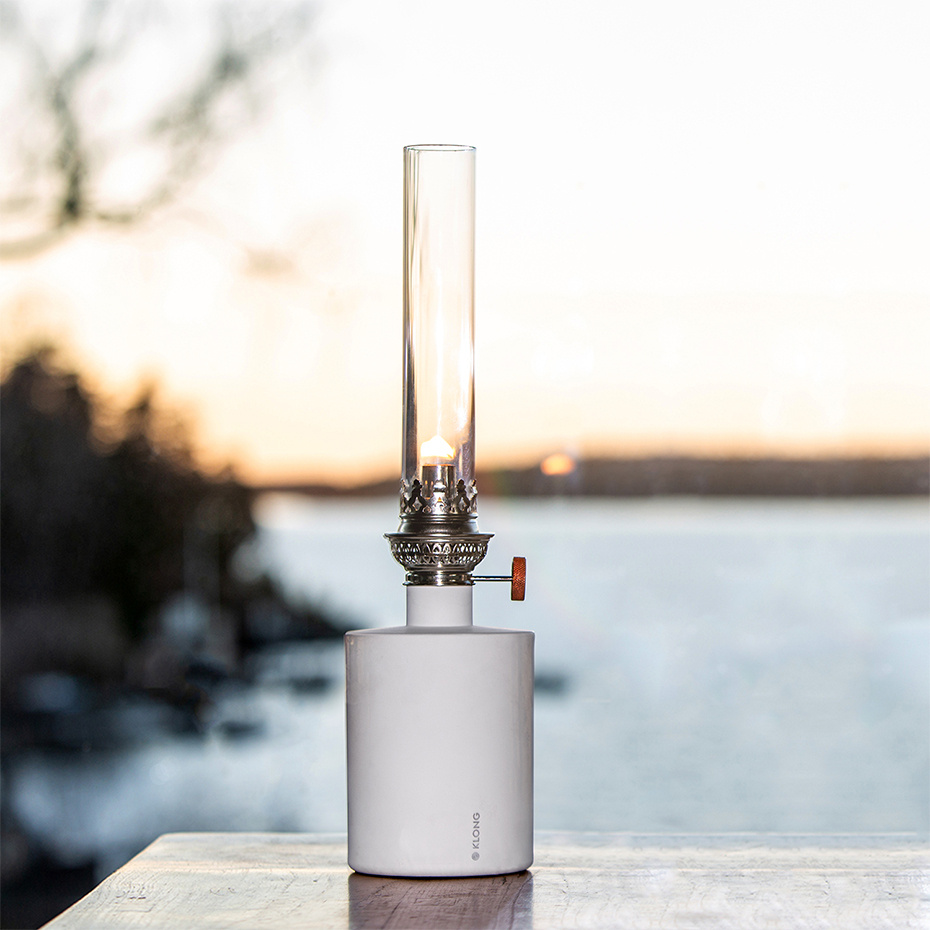 Patina Oljelampa Liten Vit