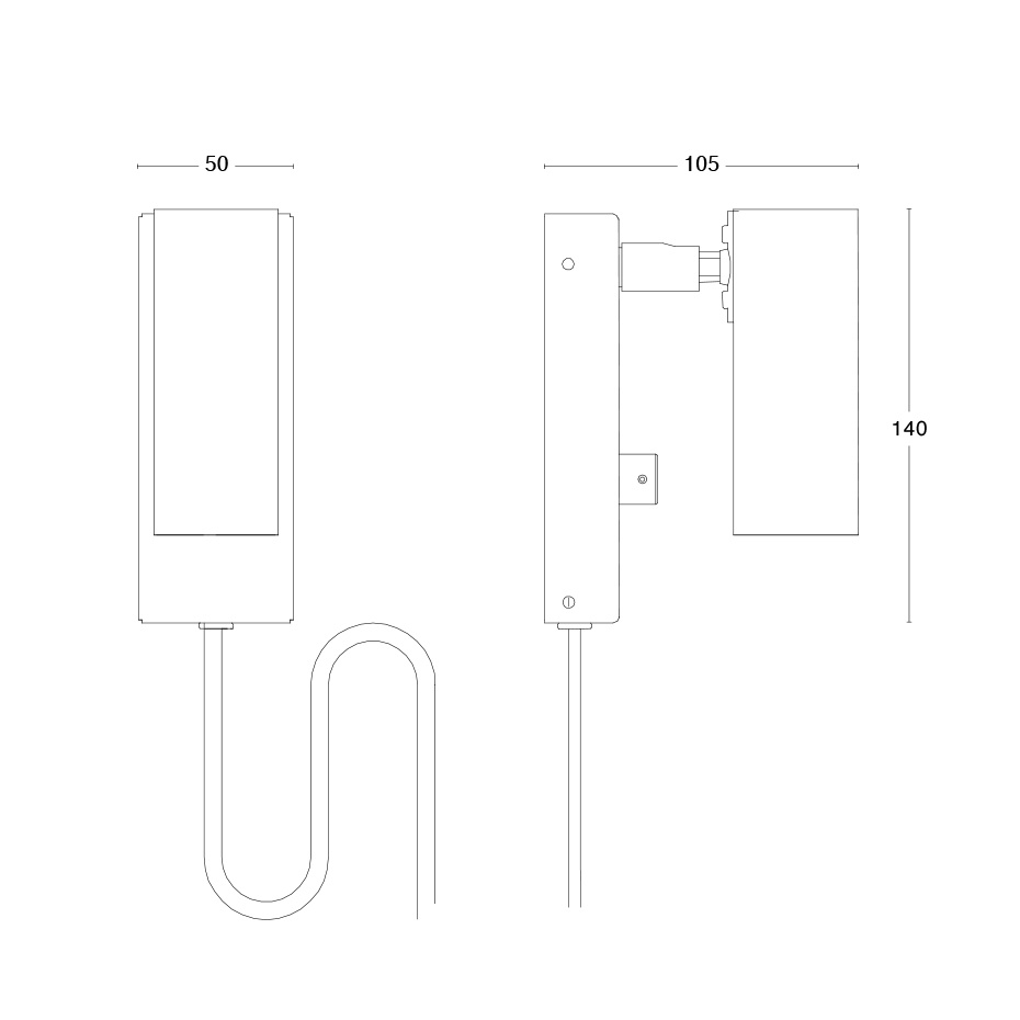 Puck Vägglampa Med Kabel Svart
