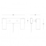 Puck Dubbel Vägglampa Svart Puck Dubbel Vägglampa Svart