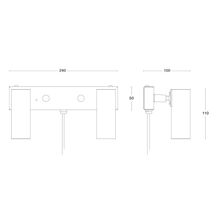 Puck Dubbel Vägglampa Krom