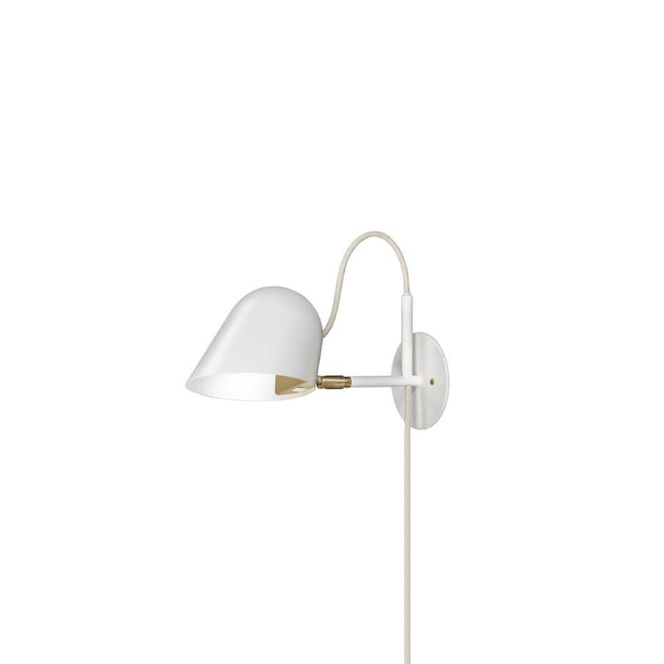 Streck Vägglampa Platta Med Kabel Vit