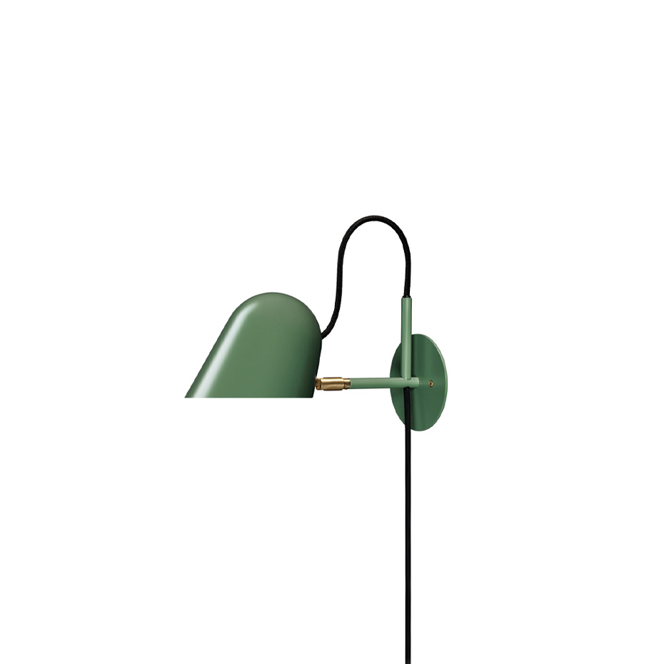 Streck Vägglampa Platta Med Kabel Tallgrön