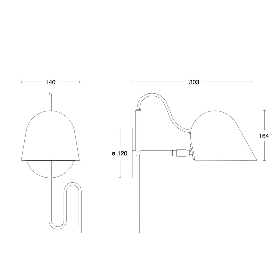 Streck Vägglampa Platta Med Kabel Tallgrön