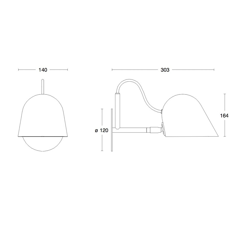 Streck Vägglampa Platta Fast Montage Svart