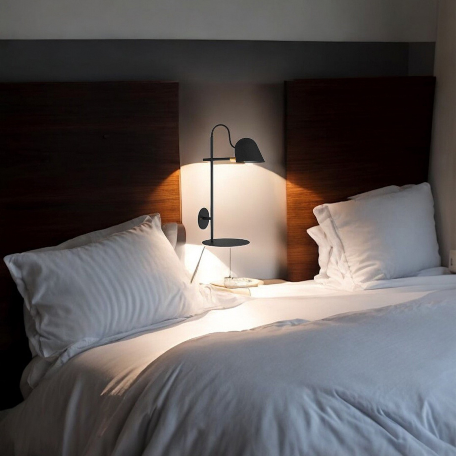 Streck Bleck Vägglampa Platta Fast Montage Svart