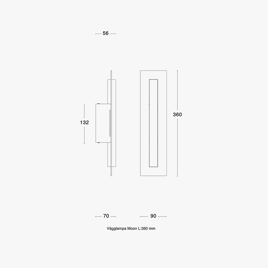 Moon Vägglampa 36cm Borstad Mässing IP44