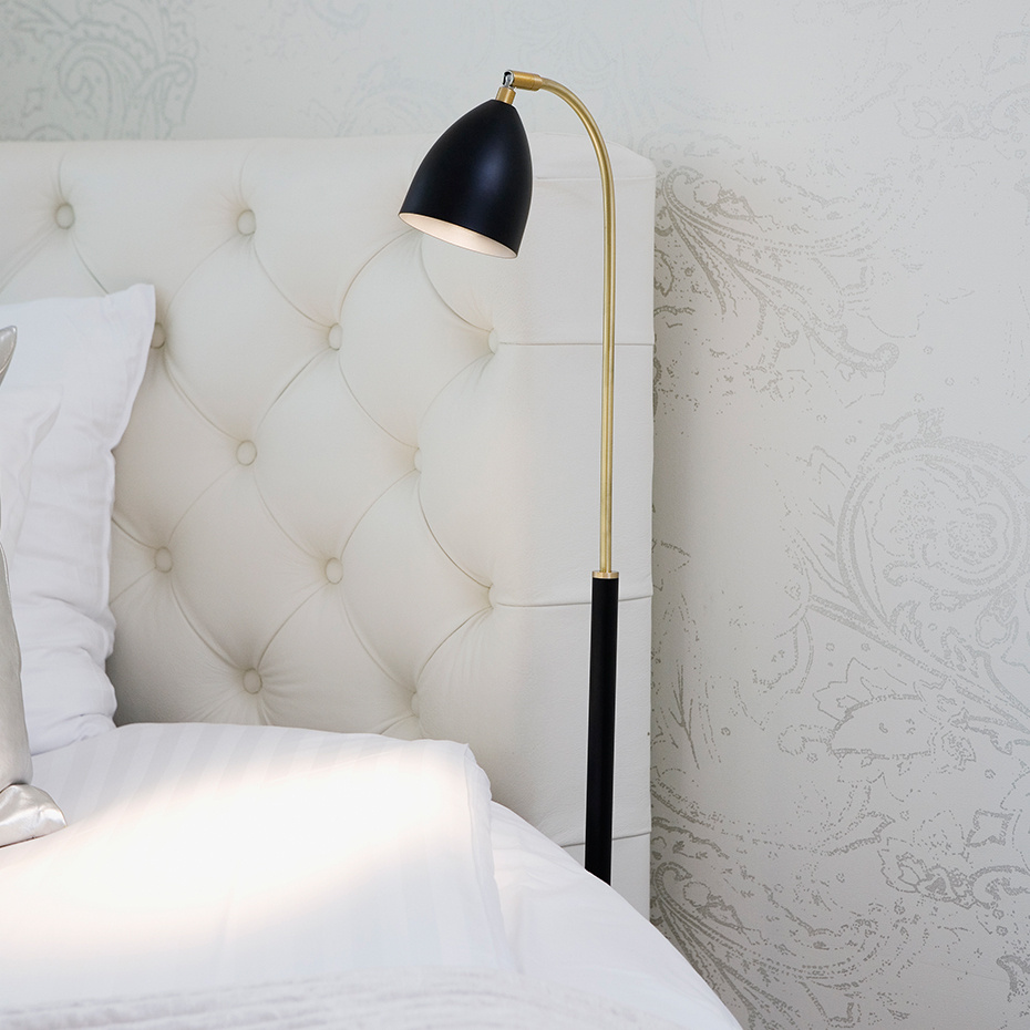 Deluxe Golvlampa Grå/Mässing