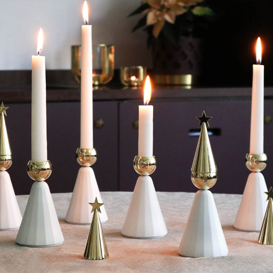 Soprano Ljusstake Mässing/Vit