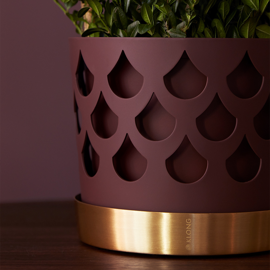 Trio Kruka Square Medium Mörkröd