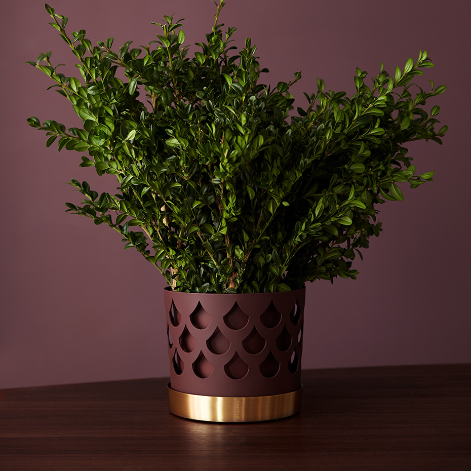 Trio Kruka Drop Small Mörkröd