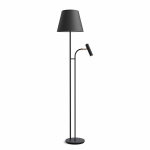 Slender Golvlampa E27+GU10 Svart Struktur/Mässing Slender Golvlampa E27+GU10 Svart Struktur/Mässing