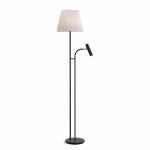Slender Golvlampa E27+GU10 Svart Struktur/Mässing Slender Golvlampa E27+GU10 Svart Struktur/Mässing