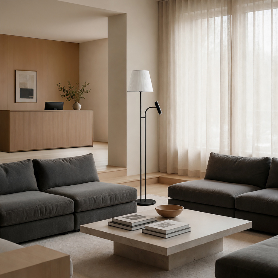Slender Golvlampa E27+GU10 Bottle Green/Mässing