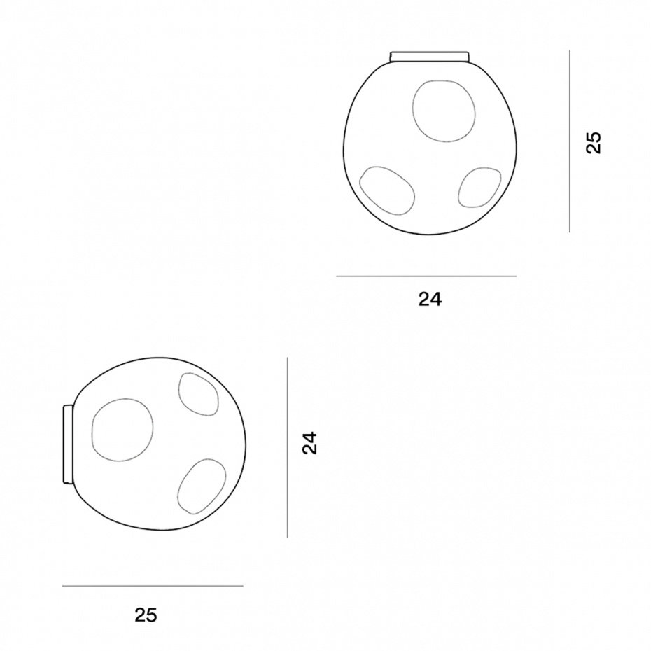 Hoba Taklampa/Vägglampa Medium White