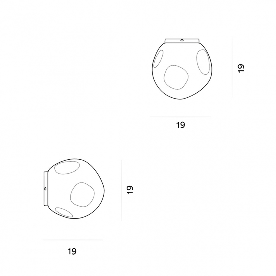 Hoba Taklampa/Vägglampa Midi White