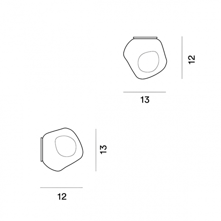 Hoba Taklampa/Vägglampa Small White