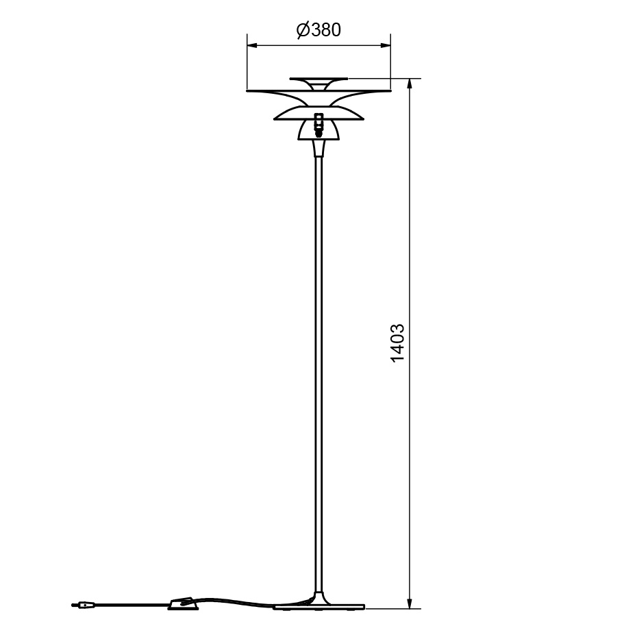 Picasso Golvlampa H140cm Mattvit