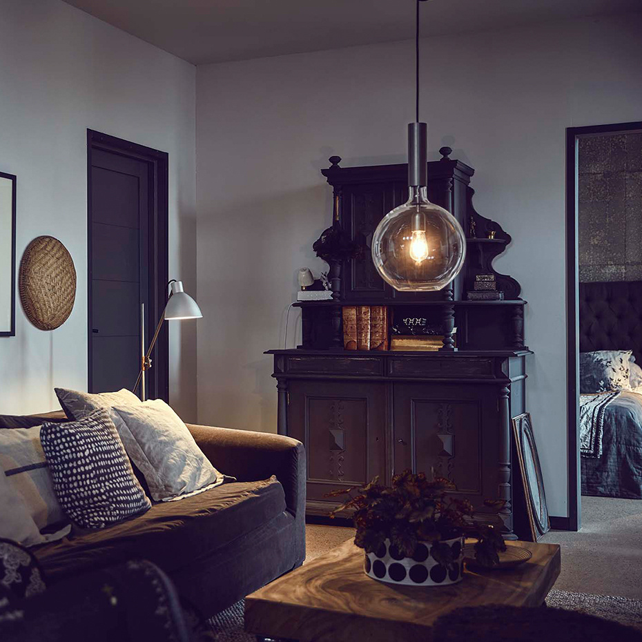 Rosdala Pendel XL Rå Mässing/Klarglas