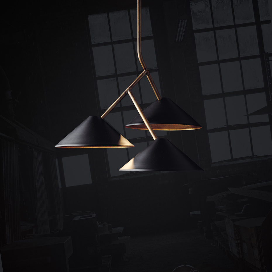 Grenverk Pendel 3 Rå Mässing/Mattsvart