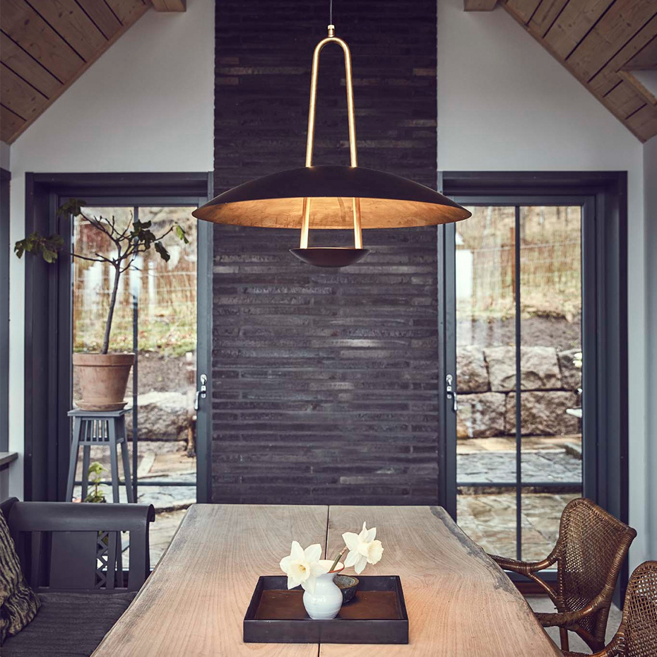 Satellit Pendel Ø550 Mattsvart/Rå Mässing