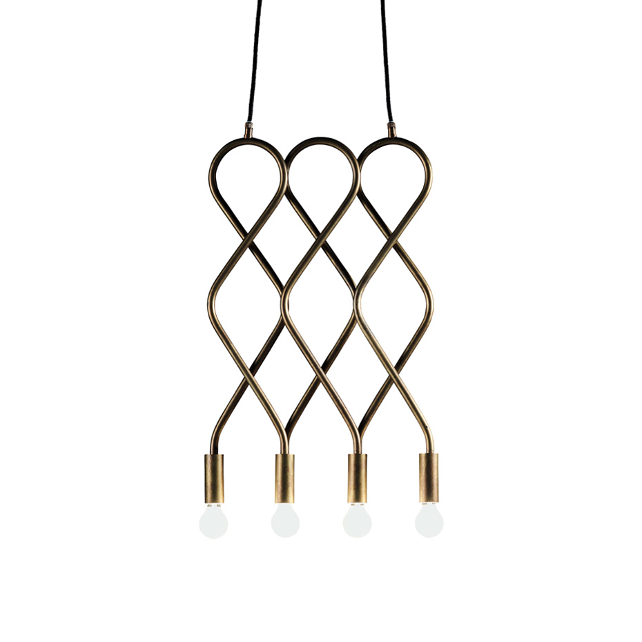 Eld Pendel 4 Rå Mässing