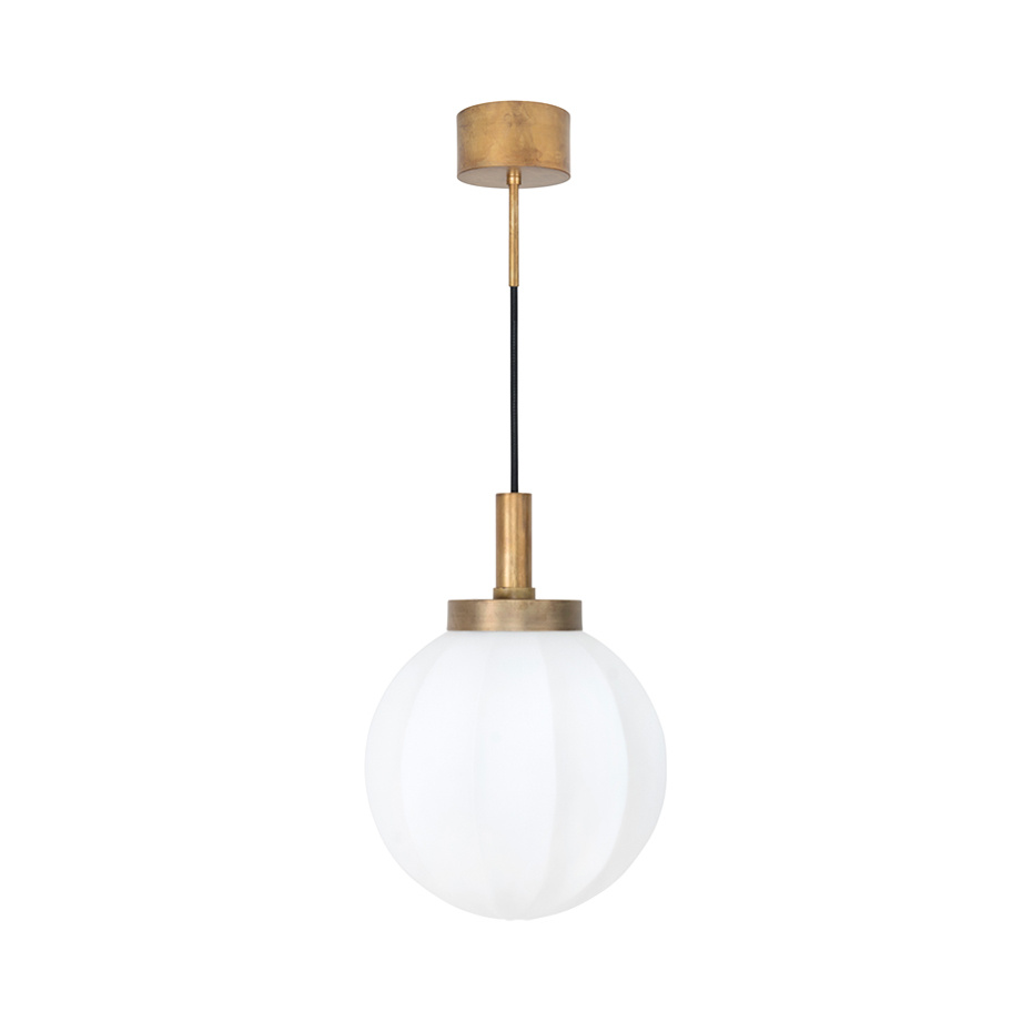 Klyfta Pendel Ø250 Rå Mässing/Opalglas