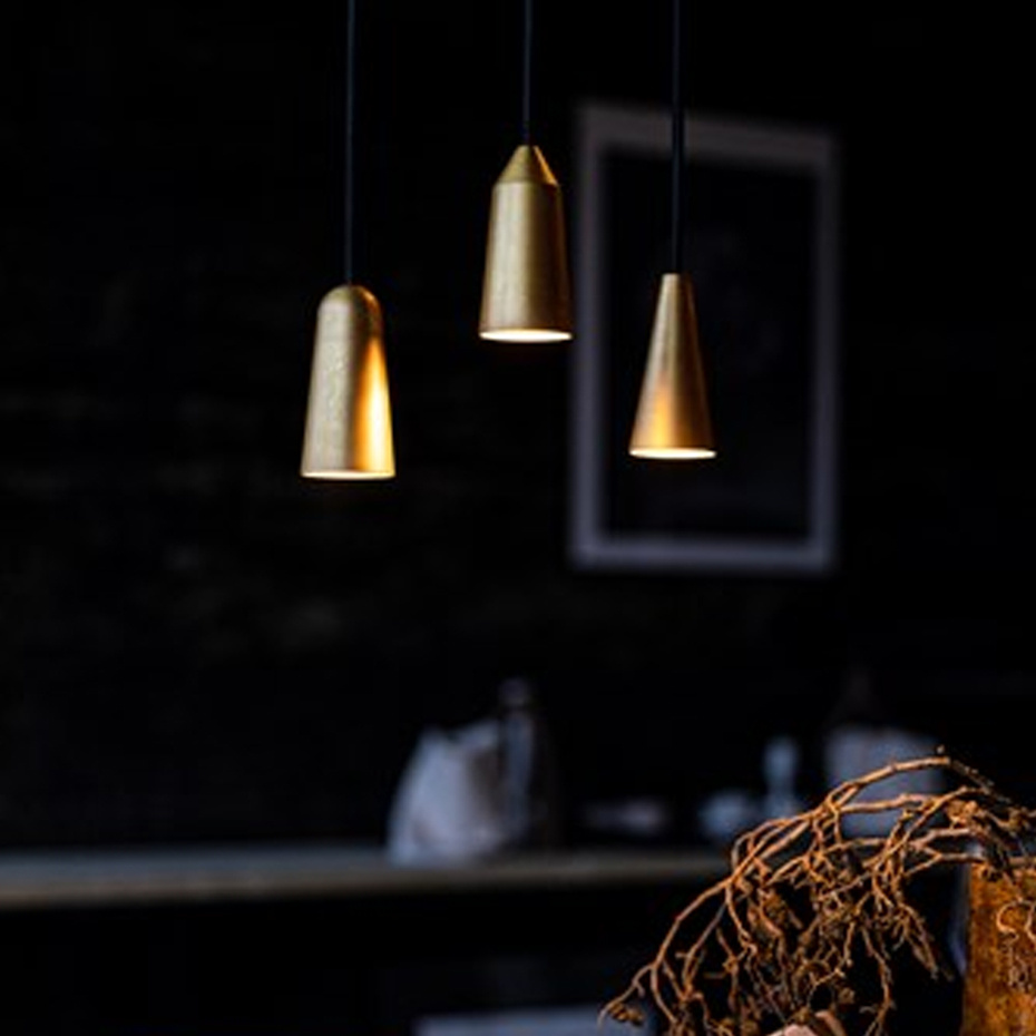 Massiv Pendel Dubbelkon Rå Mässing