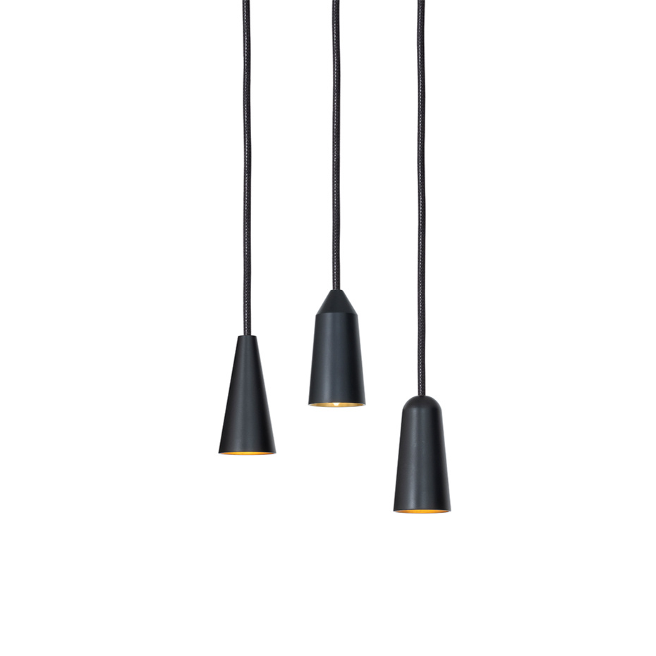 Massiv Pendel Rund Mattsvart