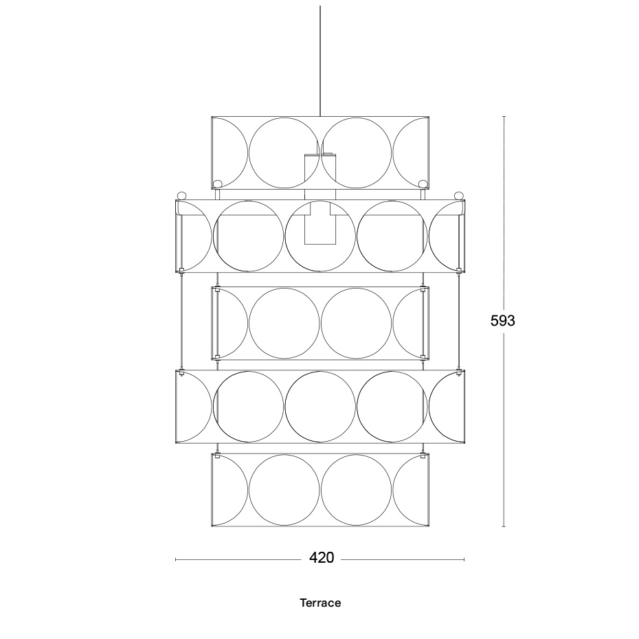 Terrace Ljuskrona Rå Koppar