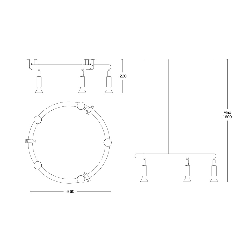 Star 5 Rund Taklampa/Vägglampa Vit
