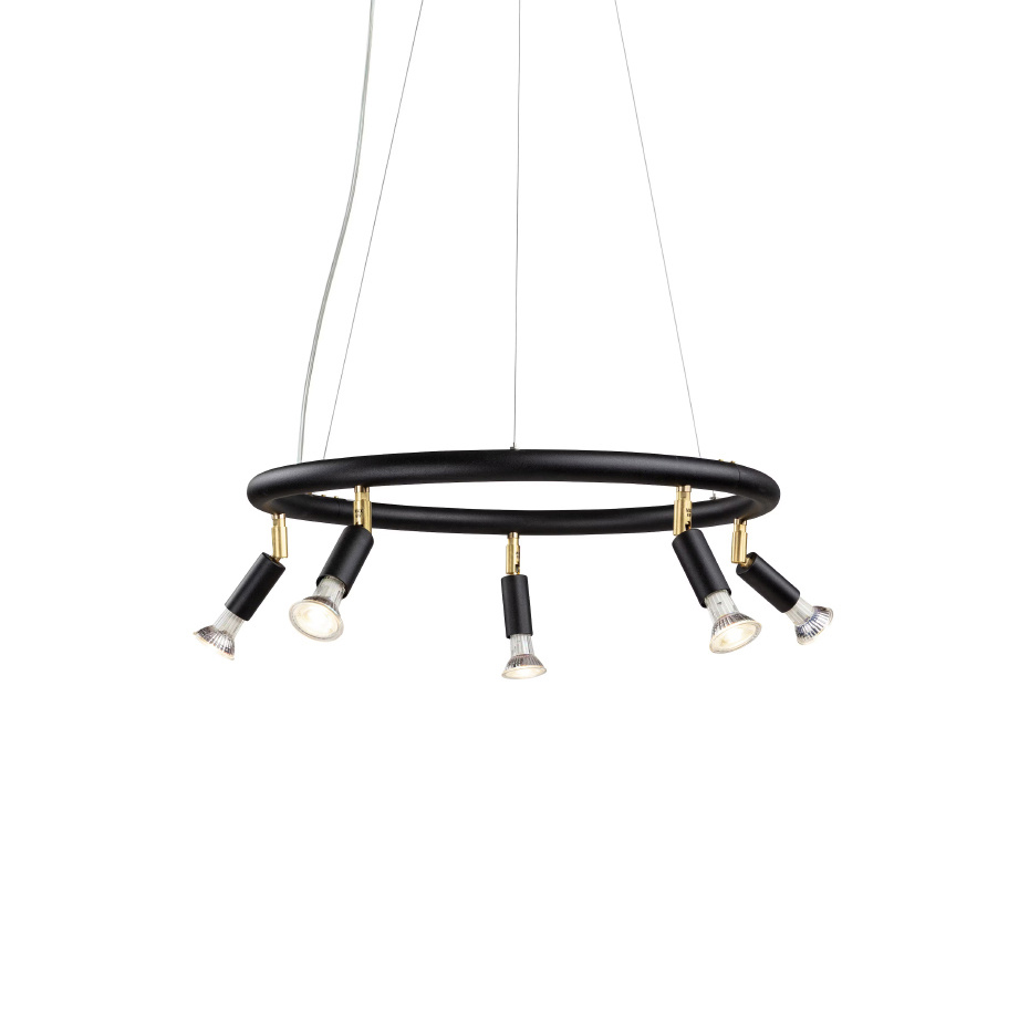 Star 5 Rund Taklampa/Vägglampa Svart