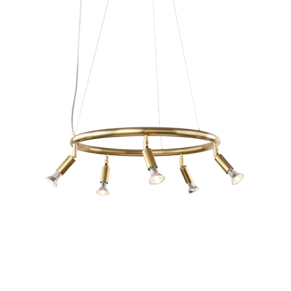 Star 5 Rund Taklampa/Vägglampa Rå Mässing