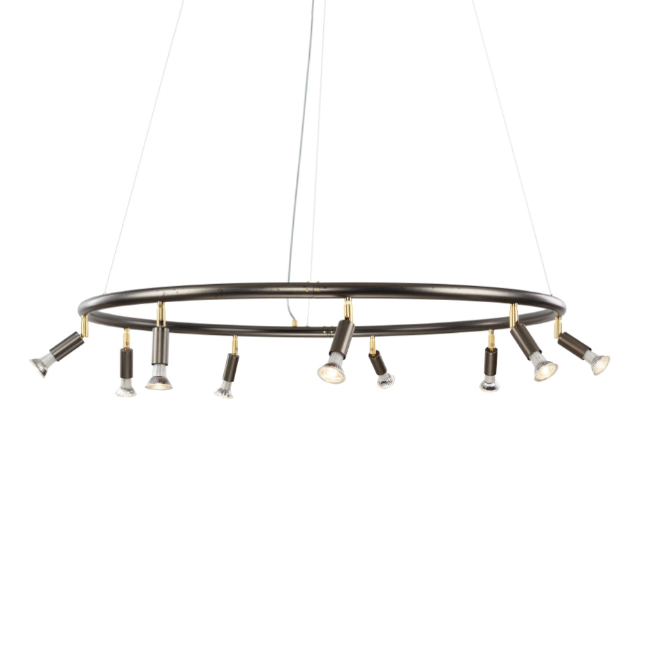 Star 9 Rund Taklampa/Vägglampa Rå Stål