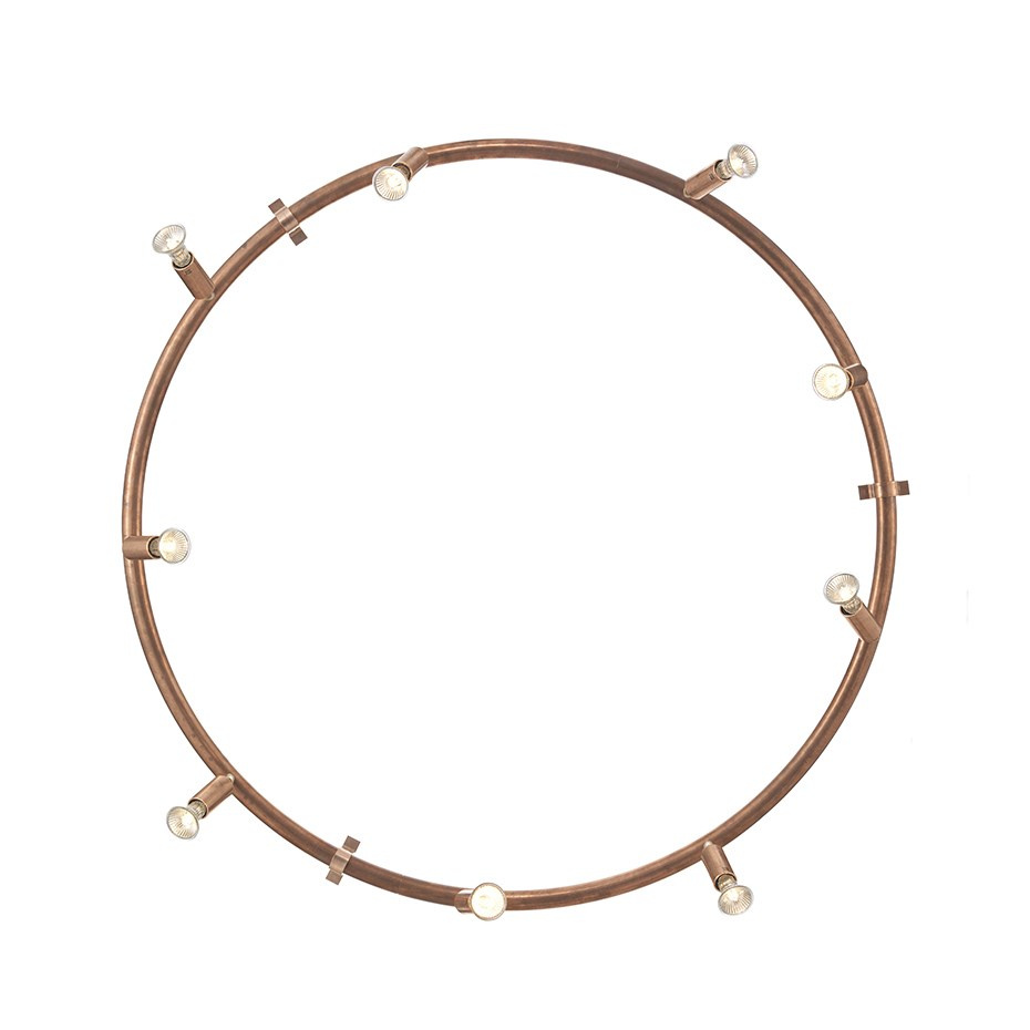 Star 9 Rund Taklampa/Vägglampa Rå Koppar